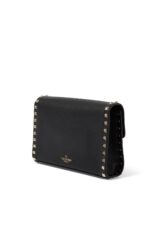 Black Valentino Rockstud Leather Crossbody Bag with Pyramid Studs