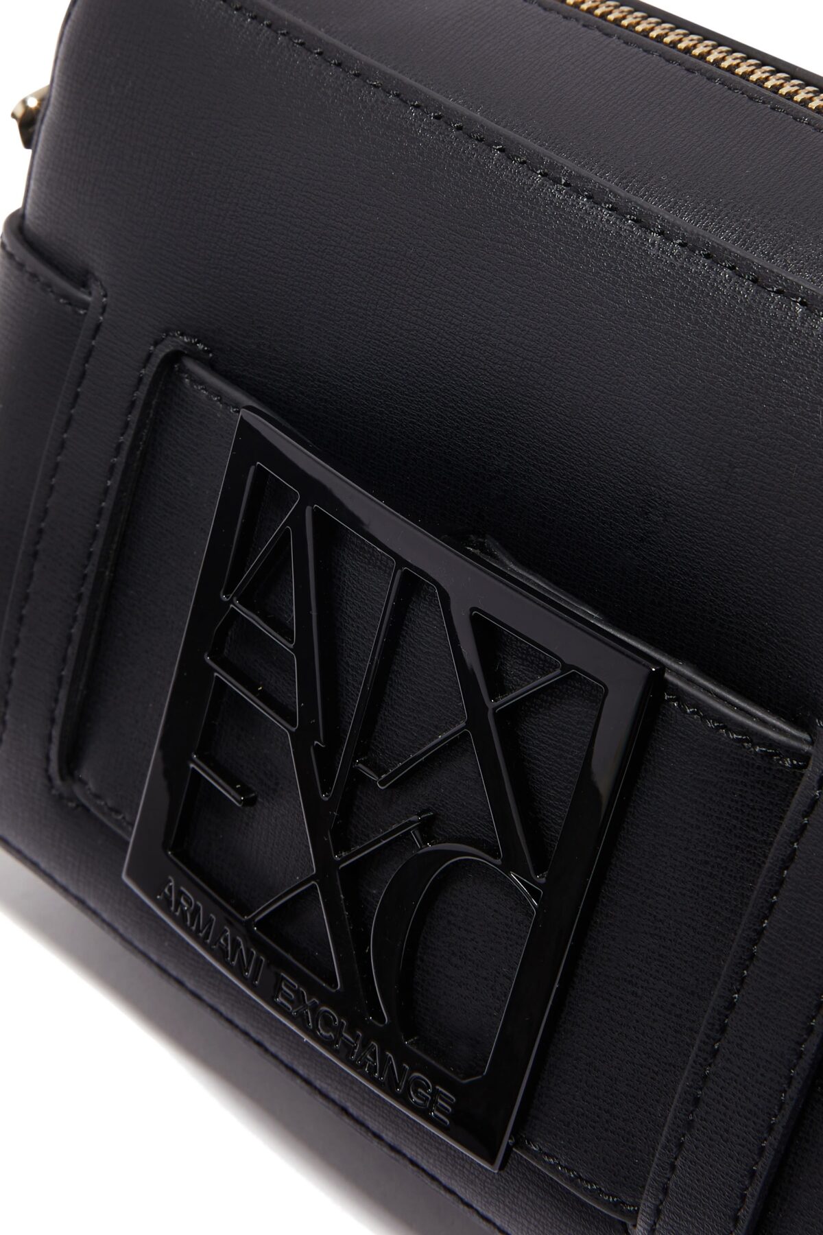 Armani Exchange black logo plaque crossbody bag for women