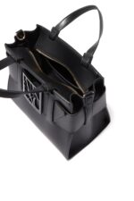 Armani Exchange AX Plaque Big Tote Bag in Nero Black