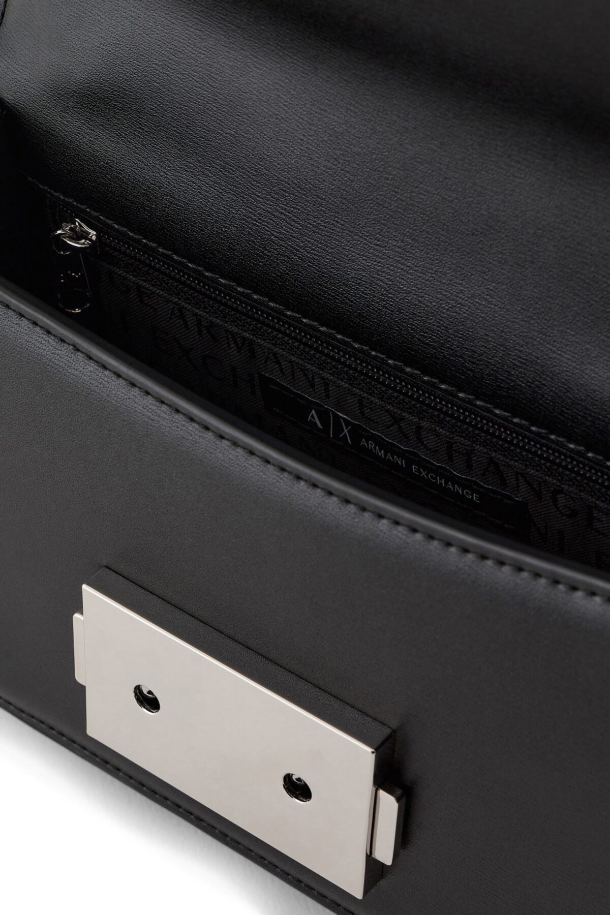 Armani Exchange Metal Logo Shoulder Bag Black with AX Logo