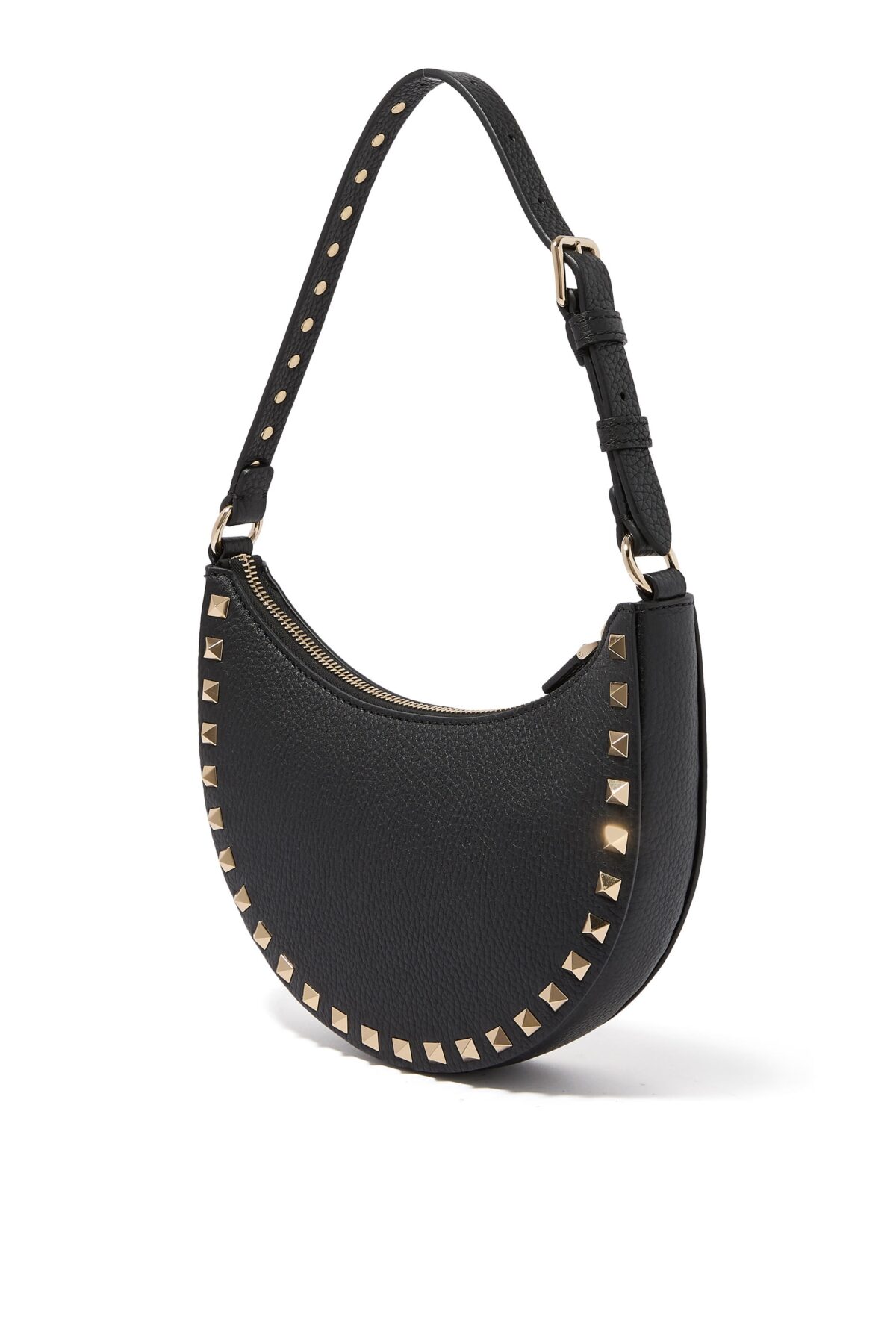 Black Valentino Rockstud Mini Bag in Calfskin Leather with Signature Studs
