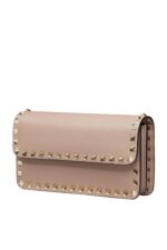 Valentino Rockstud Chain Pouch Pink Calfskin Leather Shoulder Bag
