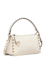 Valentino Rockstud Small Shoulder Bag Neutral Calfskin Leather Designer Bag