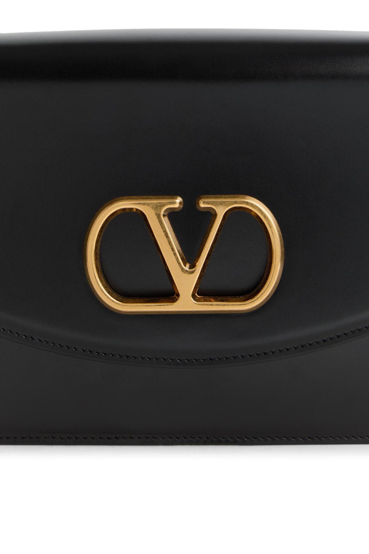 Black Valentino Garavani Vain Shoulder Bag with VLogo Chain Strap