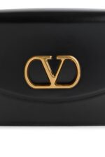 Black Valentino Garavani Vain Shoulder Bag with VLogo Chain Strap