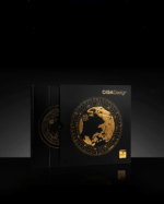 CIGA Design Blue Planet II Gilded Age watch with 24K gold earth dial and ceramic case