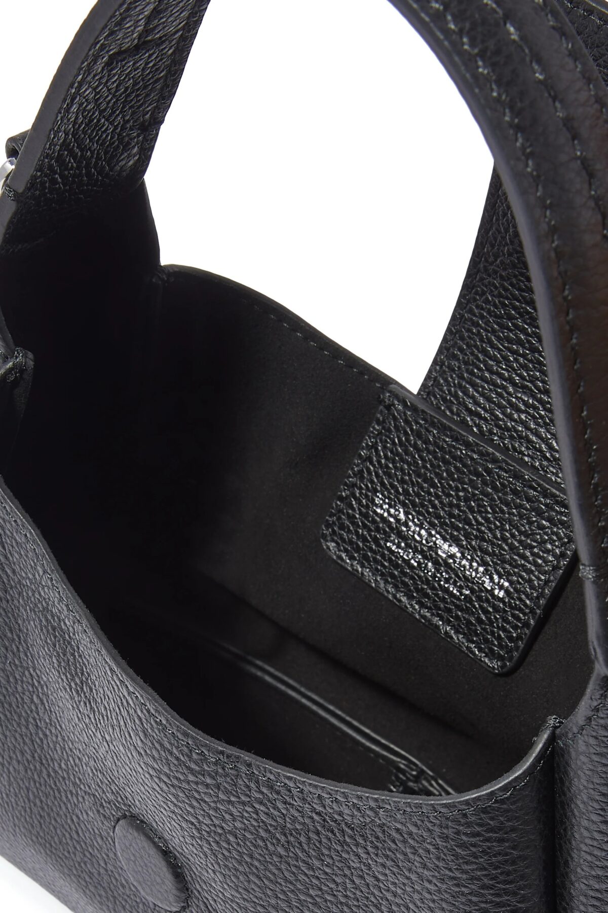 Emporio Armani black eagle buckle leather hobo handbag for women