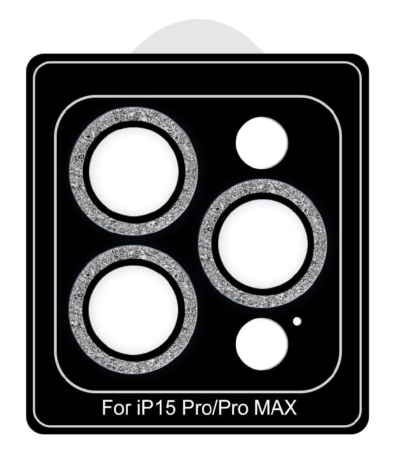 EQ Flash Diamond Silver Camera Lens Protector 3 Pieces for iPhone 15 Pro Max