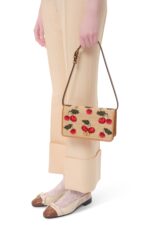 Valentino VLogo Mini Shoulder Bag Raffia Cherryfic Multi Colour