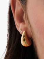 Bottega Veneta signature small drop earrings in 18k gold-finished sterling silver