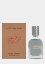 Orto Parisi Megamare 50ml bottle with weathered metallic cap and sea-green liquid