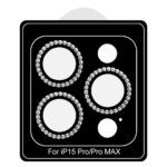 EQ Crystal Diamond Black Camera Lens Protector for iPhone 15 Pro Max 3 Pieces
