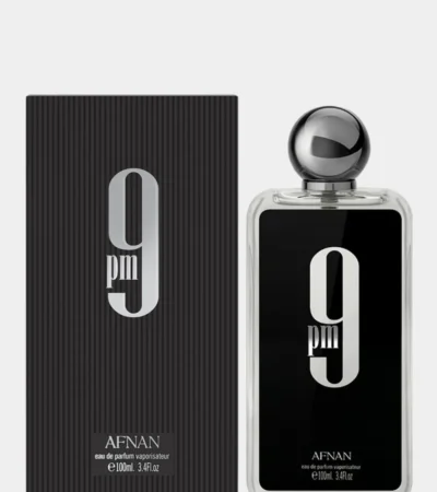 Afnan 9pm for Men 100ml Eau de Parfum sleek dark bottle with silver accents