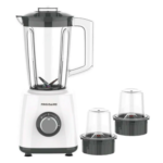 Frigidaire 600W White Blender with 1.5L Jar and Grinder Attachments