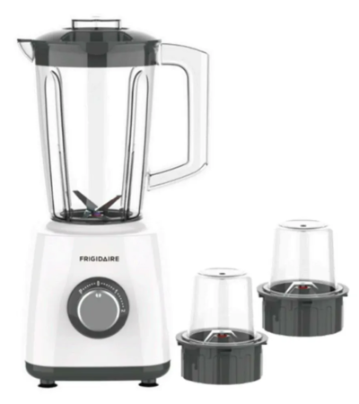 Frigidaire 600W White Blender with 1.5L Jar and Grinder Attachments