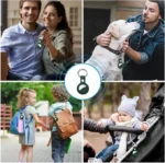 Dark Green AirTag FineWoven Key Ring with polished stainless steel ring and forest green microtwill