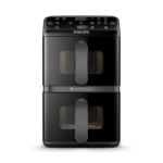 Philips dual stack air fryer with two vertical baskets and viewing windows