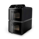 Philips dual stack air fryer with two vertical baskets and viewing windows