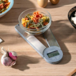 InnovaGoods Skolden folding digital kitchen scale in grey and steel