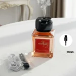 Luxury 200ml transparent glass reed diffuser with natural wood reeds