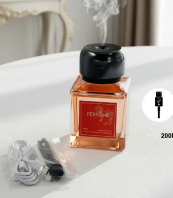 Luxury 200ml transparent glass reed diffuser with natural wood reeds