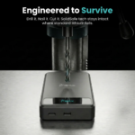 BMX SolidSafe 10K black magnetic power bank with Qi2 charging and LCD display