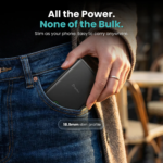 BMX SolidSafe 10K black magnetic power bank with Qi2 charging and LCD display