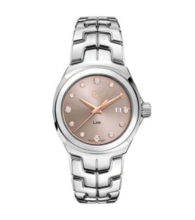 TAG Heuer Link women's watch with beige dial and diamond hour markers