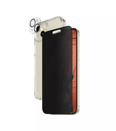 PanzerGlass Ultra-Wide Fit 3-in-1 Privacy Bundle Clear for iPhone 15 Plus