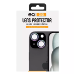 EQ Crystal Camera Lens protector installed on iPhone 15 Plus camera module