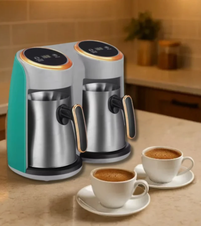 Emjoi 1200W Turkish Coffee Maker with digital screen and stainless steel base