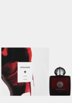 Deep red glass bottle of Amouage Lyric for Women Eau de Parfum 100ML