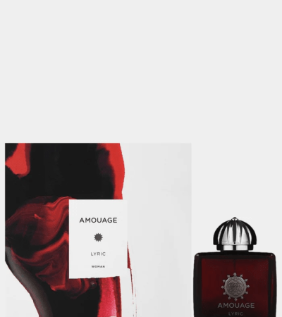 Deep red glass bottle of Amouage Lyric for Women Eau de Parfum 100ML
