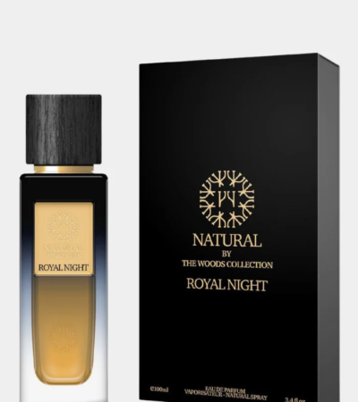 The Woods Collection Royal Night 100mL EDP bottle with gold and black detailing