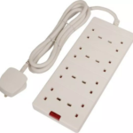 Masterplug 8-socket 13A extension lead with 2-metre cable and neon light