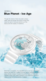 CIGA Design Blue Planet Ice Age mechanical watch for women with white ceramic strap