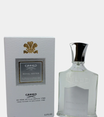 Clear 100ML glass bottle of Creed Royal Water Eau de Parfum with silver cap
