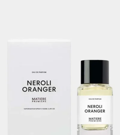 Matiere Premiere Neroli Oranger 100mL bottle showcasing clear glass and minimalist luxury design