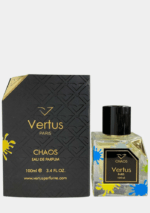 Sleek 100ML bottle of Vertus Chaos Eau de Parfum for Men and Women