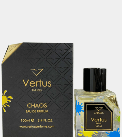 Sleek 100ML bottle of Vertus Chaos Eau de Parfum for Men and Women