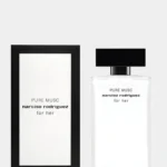 Front view of Narciso Rodriguez Pure Musc For Her 100 mL white perfume bottle