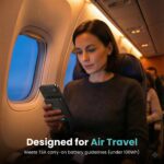 BMX SolidSafe 10K black magnetic power bank with Qi2 charging and LCD display