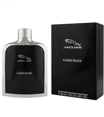 Jaguar Classic Black Eau de Toilette 100mL bottle with chrome accents for men