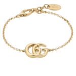 Close-up of Gucci GG Marmont Chain Bracelet showing the Double G logo motif.
