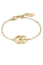 Close-up of Gucci GG Marmont Chain Bracelet showing the Double G logo motif.