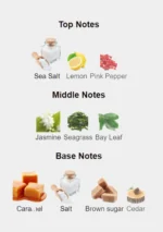 Minimalist 50mL bottle of Bohoboco Sea Salt Caramel Parfum featuring golden liquid.