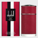 Red textured bottle of Dunhill London Icon Racing Red Eau de Parfum 100ml