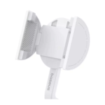White Baseus TechShot selfie stick tripod with magnetic mount and Bluetooth remote.