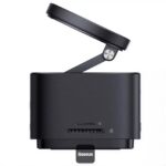 Baseus MagPro II 7-in-1 hub showing magnetic iPhone charging and rear ports.