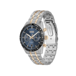 Hugo Boss Tourmaster men's watch with blue dial and carnation gold two-tone bracelet